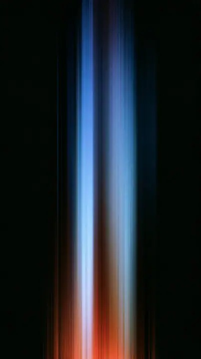 a photograph smeared vertically into long streaks of colour like dragged pixels, deep blues and reds on black, no text, no letters, no logos